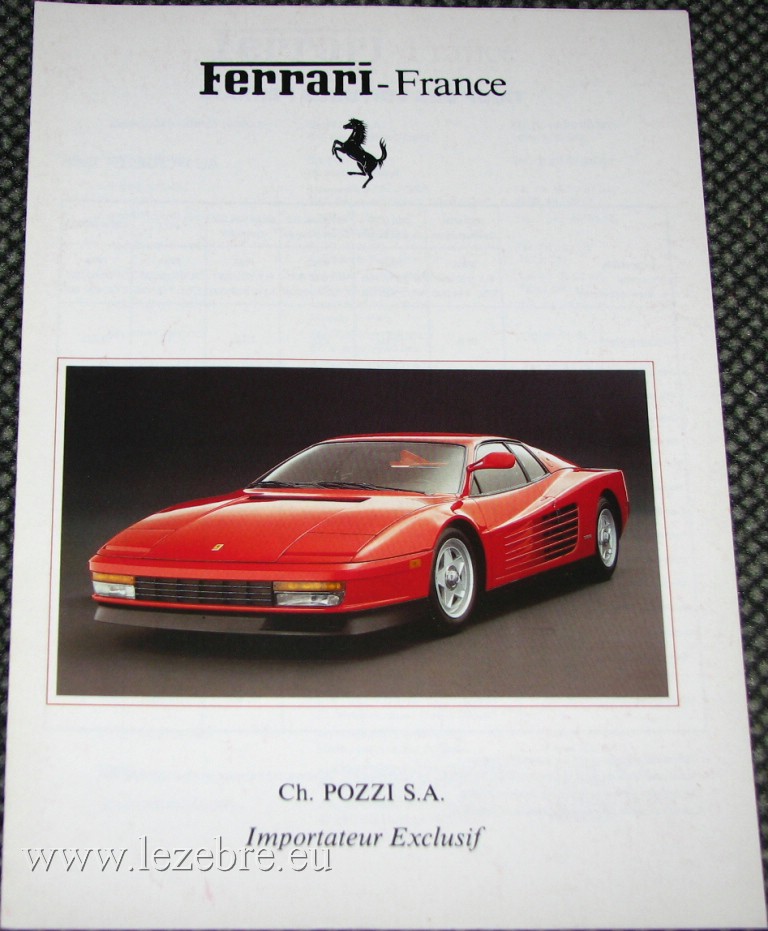 Library Librarie Ferrari car voiture catalog catalogue 308 328